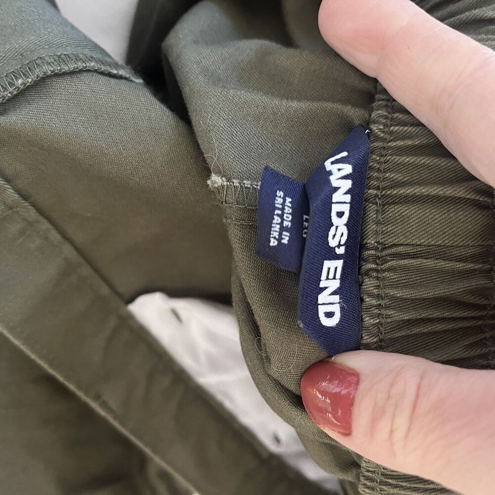Women's Lands End Olive Green Pants Chino Straight Leg Dress Work - 10 Petite - Picture 5 of 7
